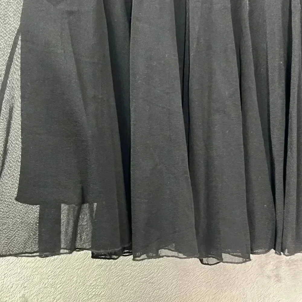 Alberto Makali Black Seamed Flowy Overlay Mesh Skirt‎ Flare Witchy Goth 14 - Picture 3 of 13